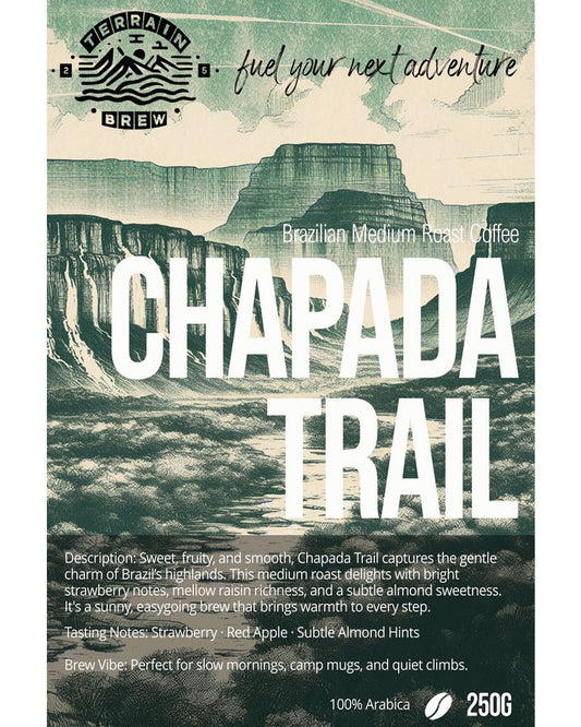 Chapada Trail – Medium Roast Brazilian Beans Smooth. Sweet. Sunlit.